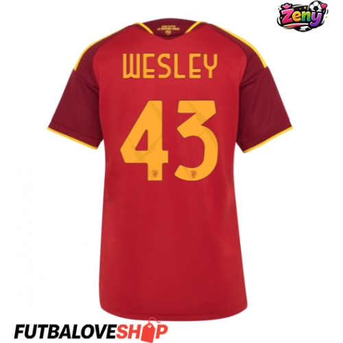 Dres AS Roma Wesley Franca #43 Domáci pre Ženy 2026-27 Krátky Rukáv